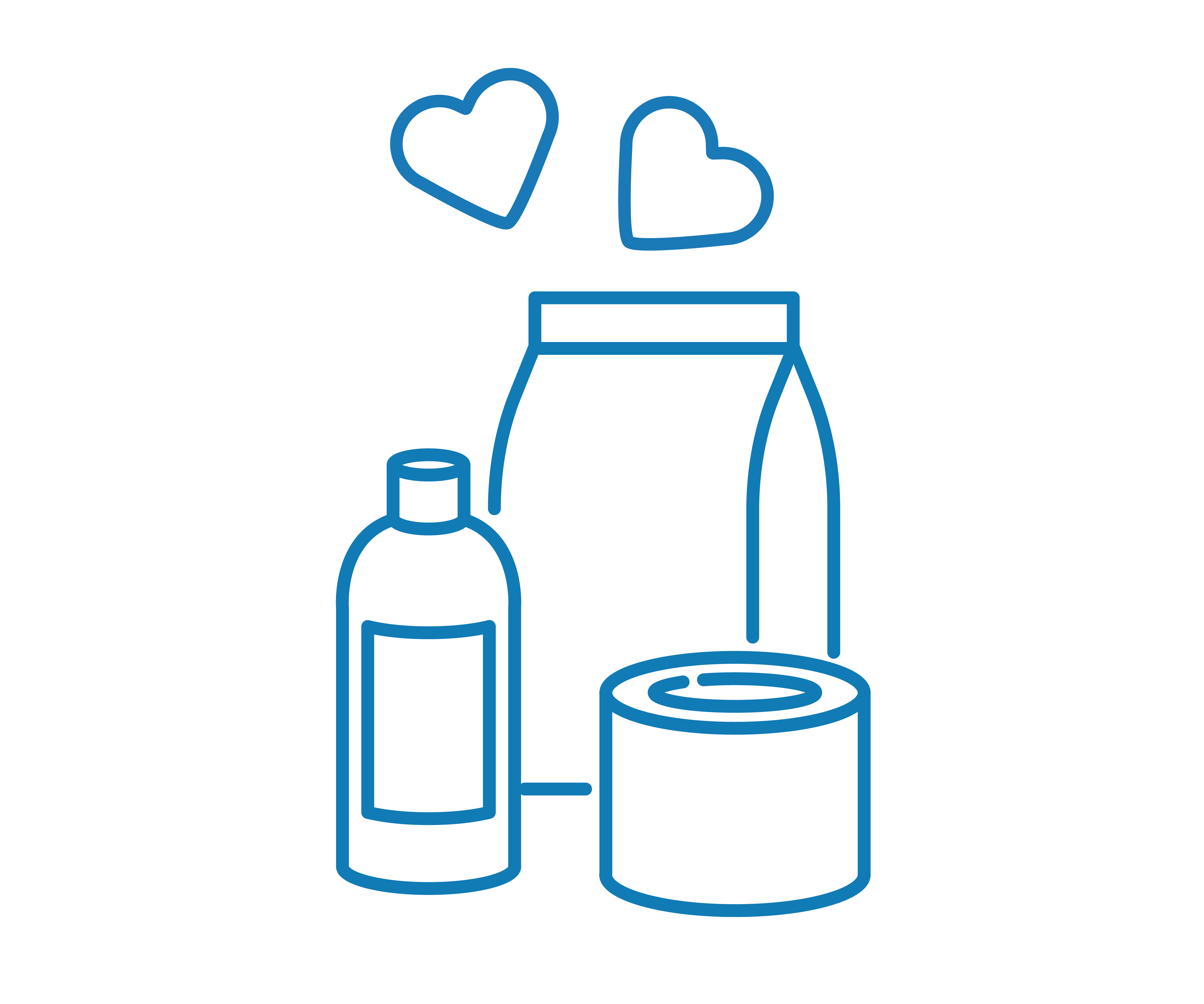 cans and bags of food